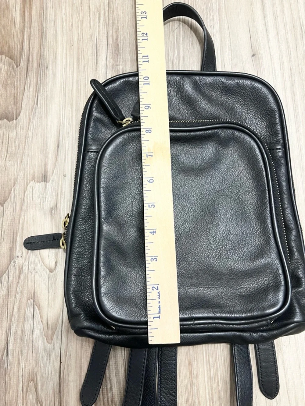 Margot Mini Backpack Black Soft Pebble Leather Moto Zip Around Pockets
